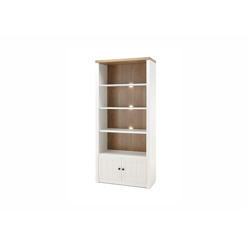 Kapp-riiul PROVENCE valge mänd / tamm, 90x43xH198 cm