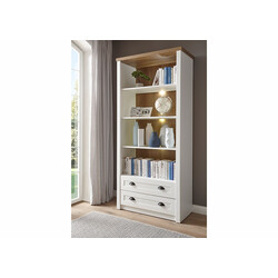 Kapp-riiul PROVENCE valge mänd / tamm, 90x43xH198 cm