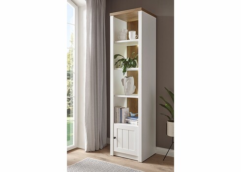 Kapp-riiul PROVENCE valge mänd / tamm, 50x43xH198 cm