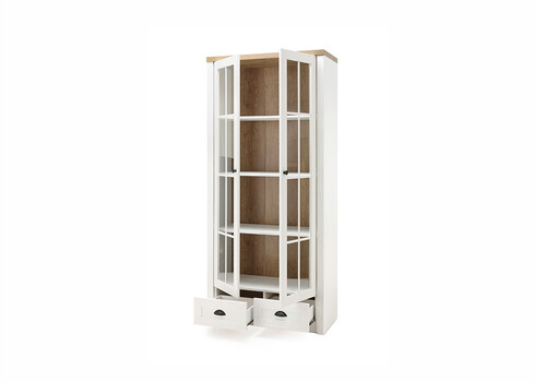 Vitriinkapp PROVENCE valge mänd / tamm, 90x43xH198 cm