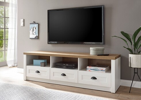 Tv-alus PROVENCE valge mänd / tamm, 160x43xH47 cm