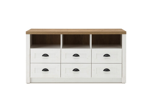 Tv-alus PROVENCE valge mänd / tamm, 130x43xH68 cm