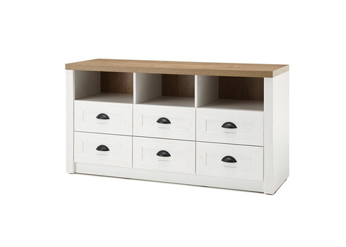 Tv-alus PROVENCE valge mänd / tamm, 130x43xH68 cm