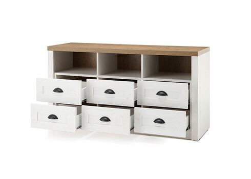 Tv-alus PROVENCE valge mänd / tamm, 130x43xH68 cm