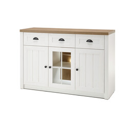 Kummut PROVENCE valge mänd / tamm, 130x43xH86 cm