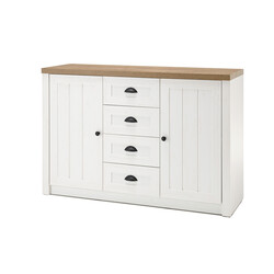 Kummut PROVENCE valge mänd / tamm, 130x43xH86 cm