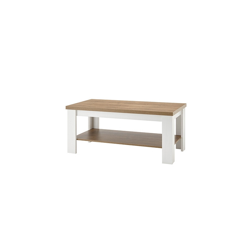 Diivanilaud PROVENCE valge mänd / tamm, 120x60xH50 cm