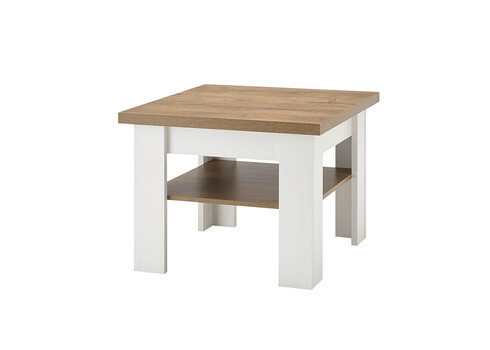 Diivanilaud PROVENCE valge mänd / tamm, 70x70xH53 cm