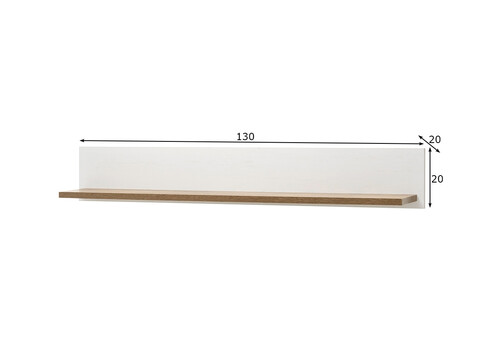 Seinariiul PROVENCE valge mänd / tamm, 130x20xH20 cm