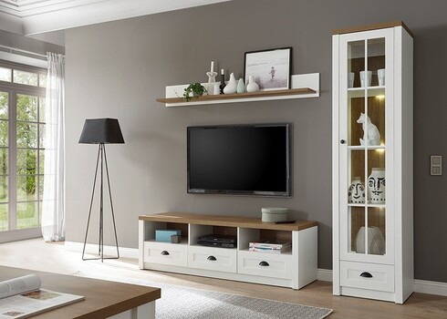 Seinariiul PROVENCE valge mänd / tamm, 160x20xH20 cm