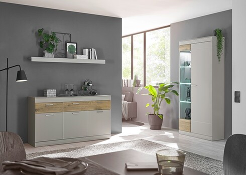 Vitriinkapp SCARA matthall / tamm, 90x35xH199 cm