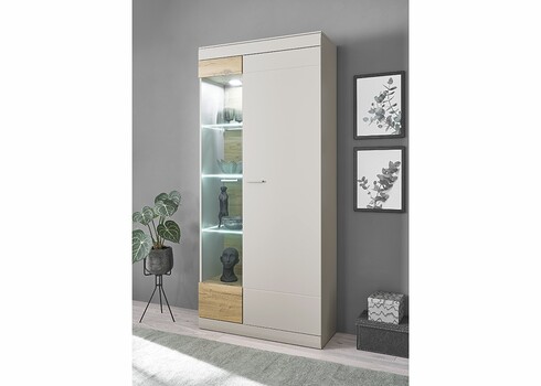 Vitriinkapp SCARA matthall / tamm, 90x35xH199 cm