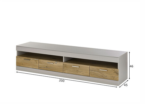 Tv-alus SCARA matthall / tamm, 200x45xH46 cm