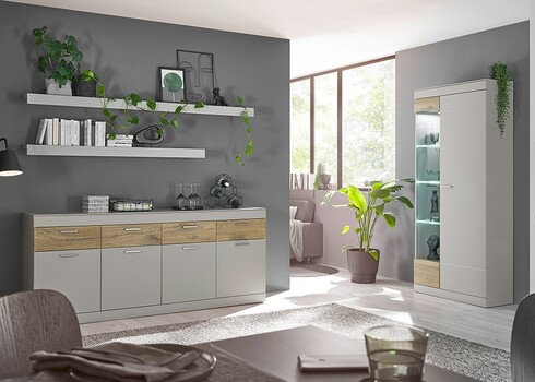 Kummut SCARA matthall / tamm, 200x42xH85 cm