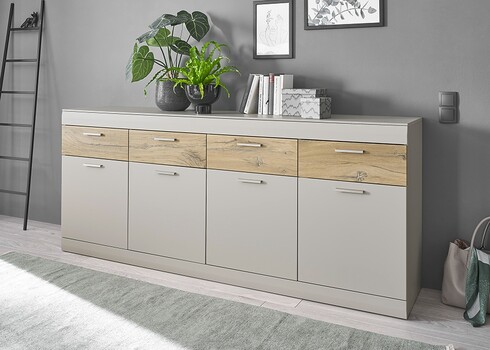 Kummut SCARA matthall / tamm, 200x42xH85 cm