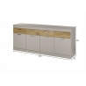 Kummut SCARA matthall / tamm, 200x42xH85 cm