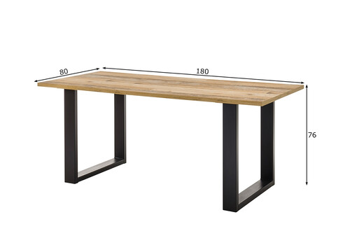 Söögilaud SHERWOOD pruun / hall, 180x80xH201 cm