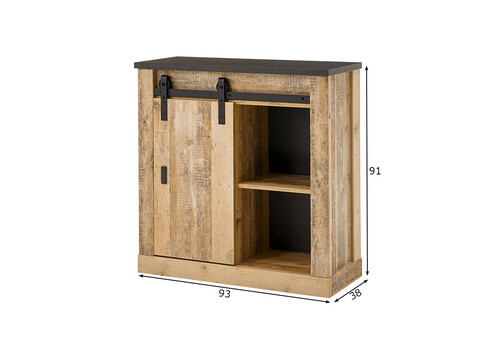 Kummut SHERWOOD pruun / hall, 93x38xH91 cm