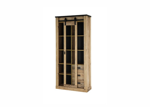 Vitriinkapp SHERWOOD pruun / hall, 93x38xH201 cm