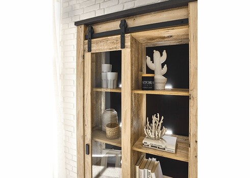 Vitriinkapp SHERWOOD pruun / hall, 93x38xH201 cm