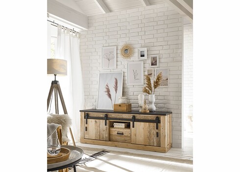 Tv-alus SHERWOOD pruun / hall, 162x43xH61 cm