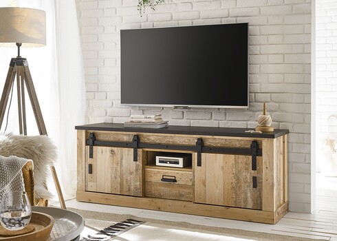 Tv-alus SHERWOOD pruun / hall, 162x43xH61 cm