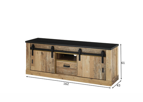 Tv-alus SHERWOOD pruun / hall, 162x43xH61 cm