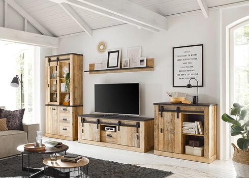 Tv-alus SHERWOOD pruun / hall, 162x43xH61 cm