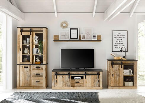 Tv-alus SHERWOOD pruun / hall, 162x43xH61 cm
