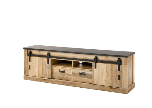 Tv-alus SHERWOOD pruun / hall, 201x43xH61 cm