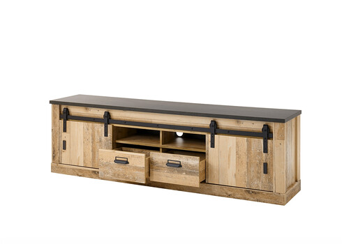 Tv-alus SHERWOOD pruun / hall, 201x43xH61 cm