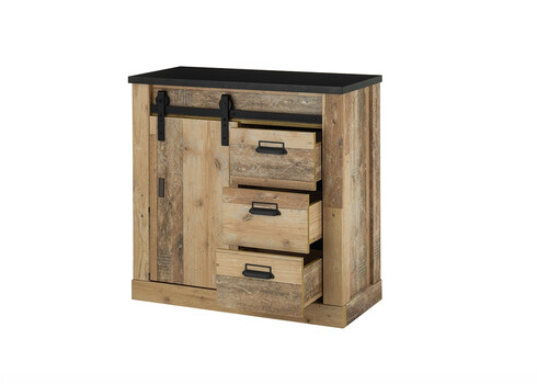 Kummut SHERWOOD pruun / hall, 93x38xH91 cm