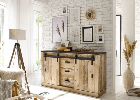 Kummut SHERWOOD pruun / hall, 162x38xH91 cm