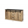 Kummut SHERWOOD pruun / hall, 162x38xH91 cm