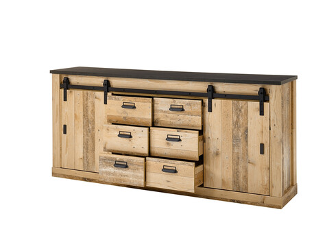 Kummut SHERWOOD pruun / hall, 201x43xH91 cm