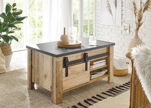 Diivanilaud SHERWOOD pruun / hall, 93x60xH51 cm