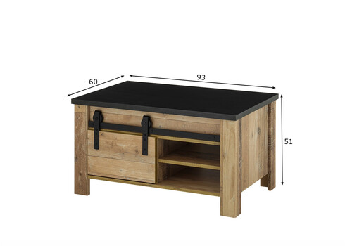 Diivanilaud SHERWOOD pruun / hall, 93x60xH51 cm