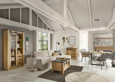 Diivanilaud SHERWOOD pruun / hall, 93x60xH51 cm