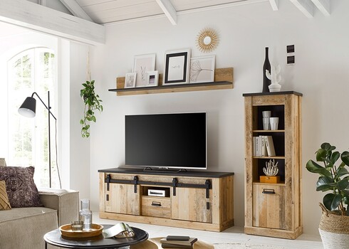 Seinariiul SHERWOOD pruun / hall, 160x22xH30 cm