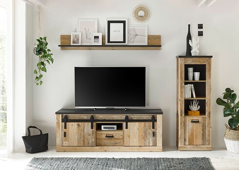 Seinariiul SHERWOOD pruun / hall, 160x22xH30 cm