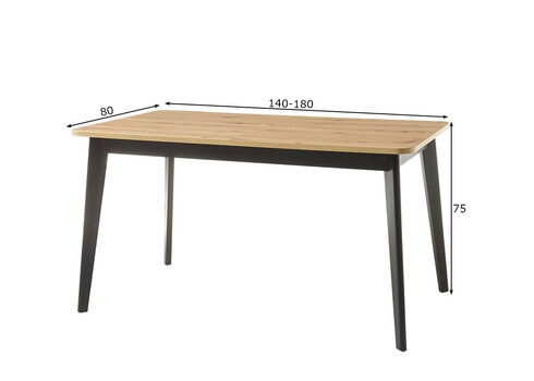 Pikendatav söögilaud TORGE tamm, 140-180x75xH80 cm