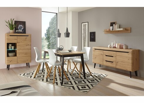 Vitriinkapp TORGE tamm, 90x40xH134 cm