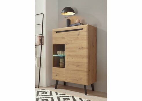 Vitriinkapp TORGE tamm, 90x40xH134 cm