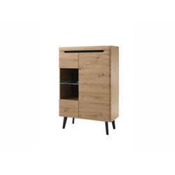 Vitriinkapp TORGE tamm, 90x40xH134 cm
