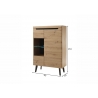 Vitriinkapp TORGE tamm, 90x40xH134 cm