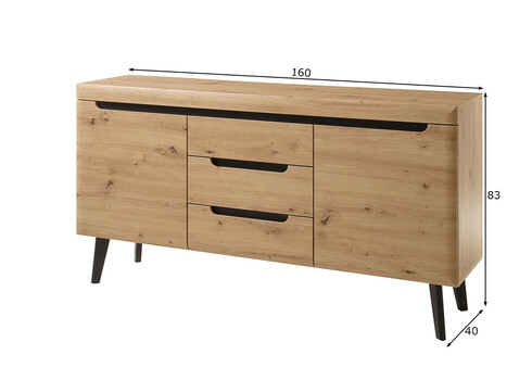 Kummut TORGE tamm, 160x40xH83 cm