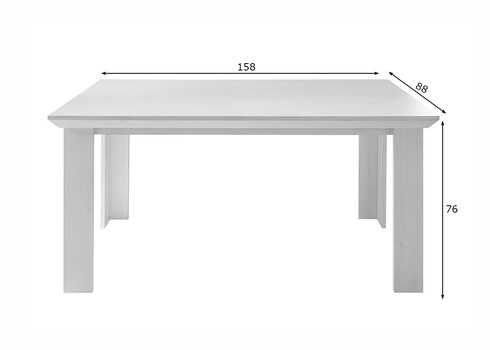 Söögilaud WESTERLAND valge mänd, 158x88xH76 cm