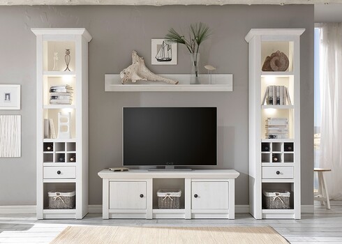 Kapp-riiul WESTERLAND valge mänd, 58x45xH207 cm