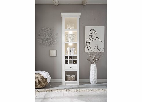 Kapp-riiul WESTERLAND valge mänd, 58x45xH207 cm