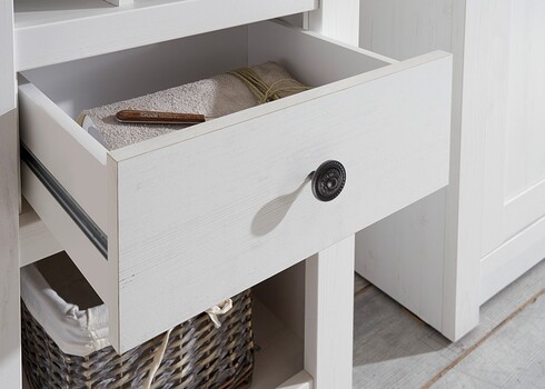 Kapp-riiul WESTERLAND valge mänd, 58x45xH207 cm